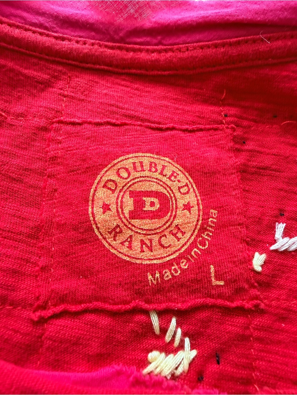 Double D Ranch Red Embroidered Long-Sleeve Tee - Picture 6 of 6